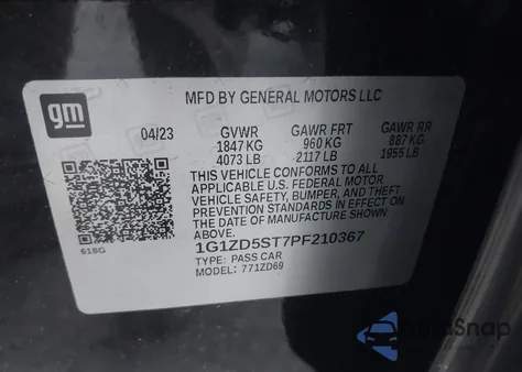 2023 Chevrolet Malibu Fwd 1Lt from USA, damaged, VIN 1G1ZD5ST7PF210367